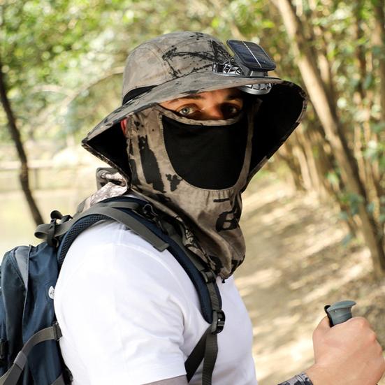 Мужская шляпа от солнца с двойным источником питания, широкополая шляпа от солнца с шалью, защитой лица, для рыбалки, походов, садоводства