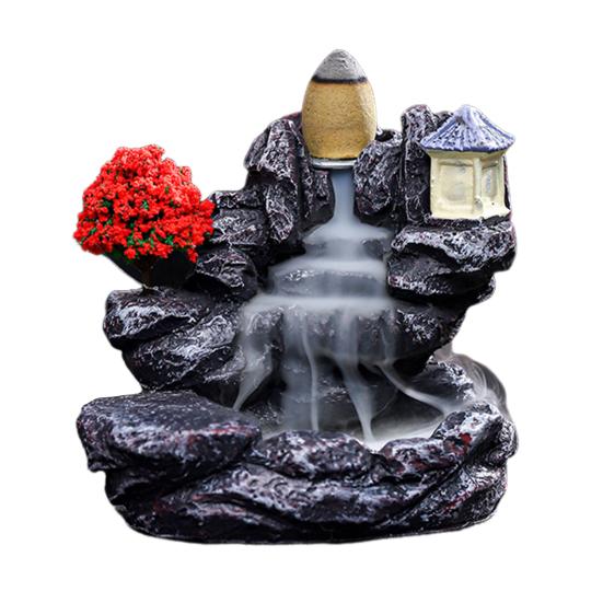 Курильница с обратным потоком, эффект водопада, держатель для благовоний Zen, конусная курильница с водопадом для медитации в домашнем офисе