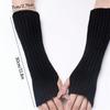 Long Fingerless Gloves Women‘s Mitten Winter Arm Warmer Knitted Arm Sleeve Fine Casual Soft Girls Goth Clothes Punk Gothic Glove