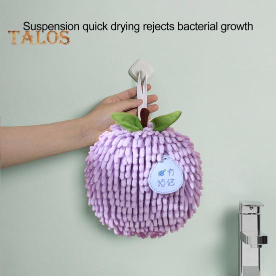 Полотенце для рук из шенилла с ремешком для подвешивания, хорошо впитывающее воду мягкое сверхтонкое волокно, утолщенная тряпка, устойчивая к пятнам, многоразовая для уборки кухни и ванной комнаты