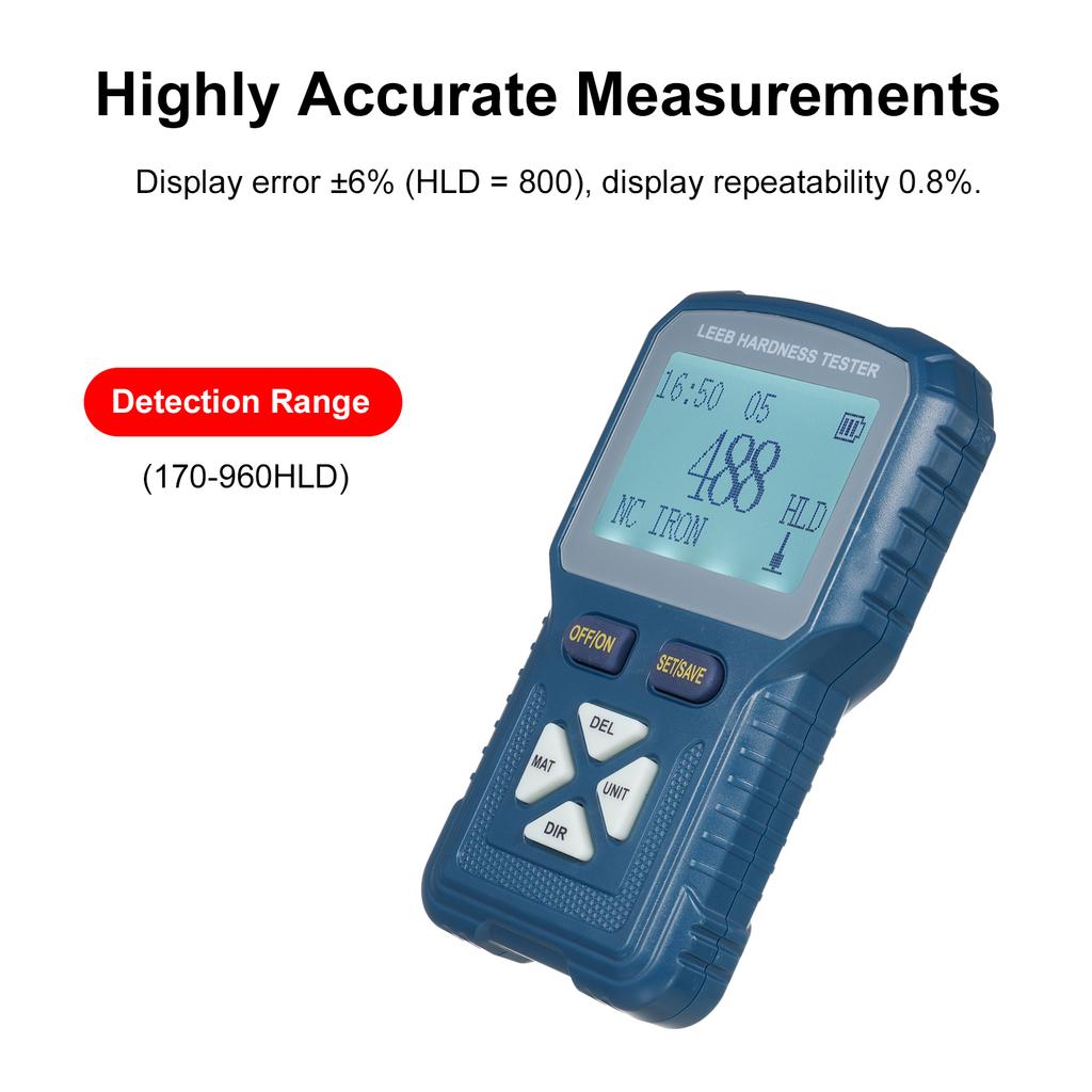 High Precision Leeb Hardness Tester Metals Hardness Test Kit Portable Digital Durometer 360 Degrees  HLD HB