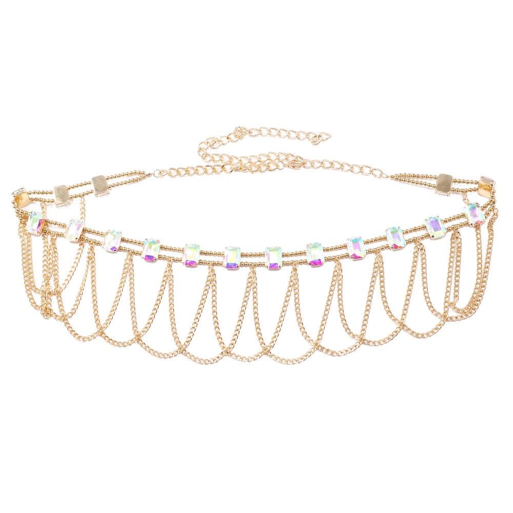 Tassel Waist Chain, Exotic Multi-Layer Diamond Waist Chain, Dance Performance Accessories