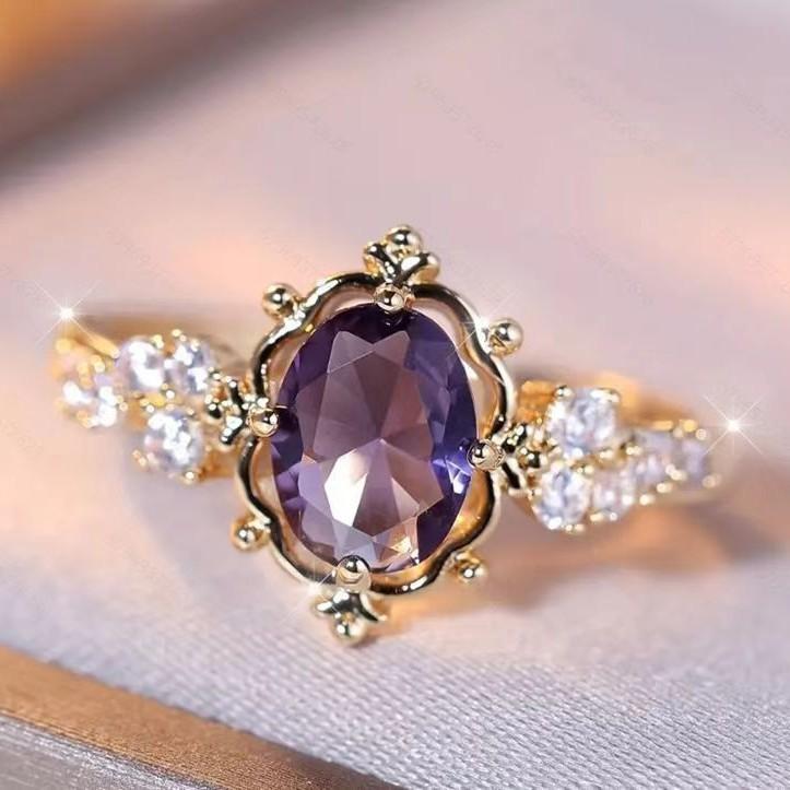 "A Song Of Ice And Fire" Wind Personality Delicate Design Sense Copper Inlaid Zircon Light Luxury Ring [