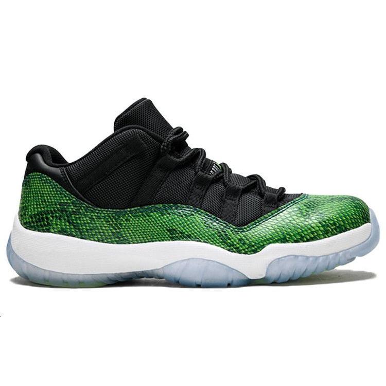 Jordan 11 Ретро Низкие Зеленые Змеиная Кожа 528895-033