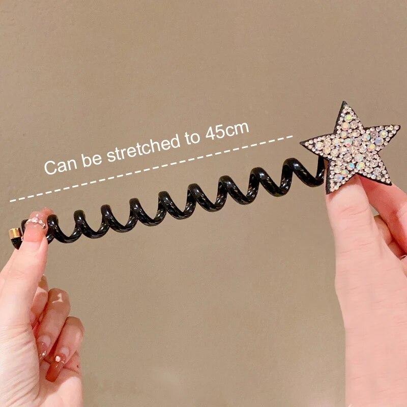 1 шт., резинка для волос со звездами и стразами, конский хвост, высокоэластичные прочные резинки для волос для девочек, веревки для волос, аксессуары для волос