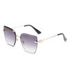Frameless Trimmed Sunglasses, Square Large Frame Sunglasses Women'S Tide, Sunglasses