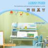 Kids Desk And Chair Set With Storage Shelves Washable Cover For Ages 3 12 Years Blue