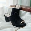 Модные летние женские тапочки с леопардовым принтом, квадратные туфли на высоком каблуке, черные, розовые, лаконичные, высшего качества, повседневные женские туфли-мюли, женские праздничные шлепанцы 2024