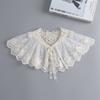 Lace Small Shawl Women'S Cape Summer White Multi-Functional Sunscreen With Skirt Bow Strap False Collar
