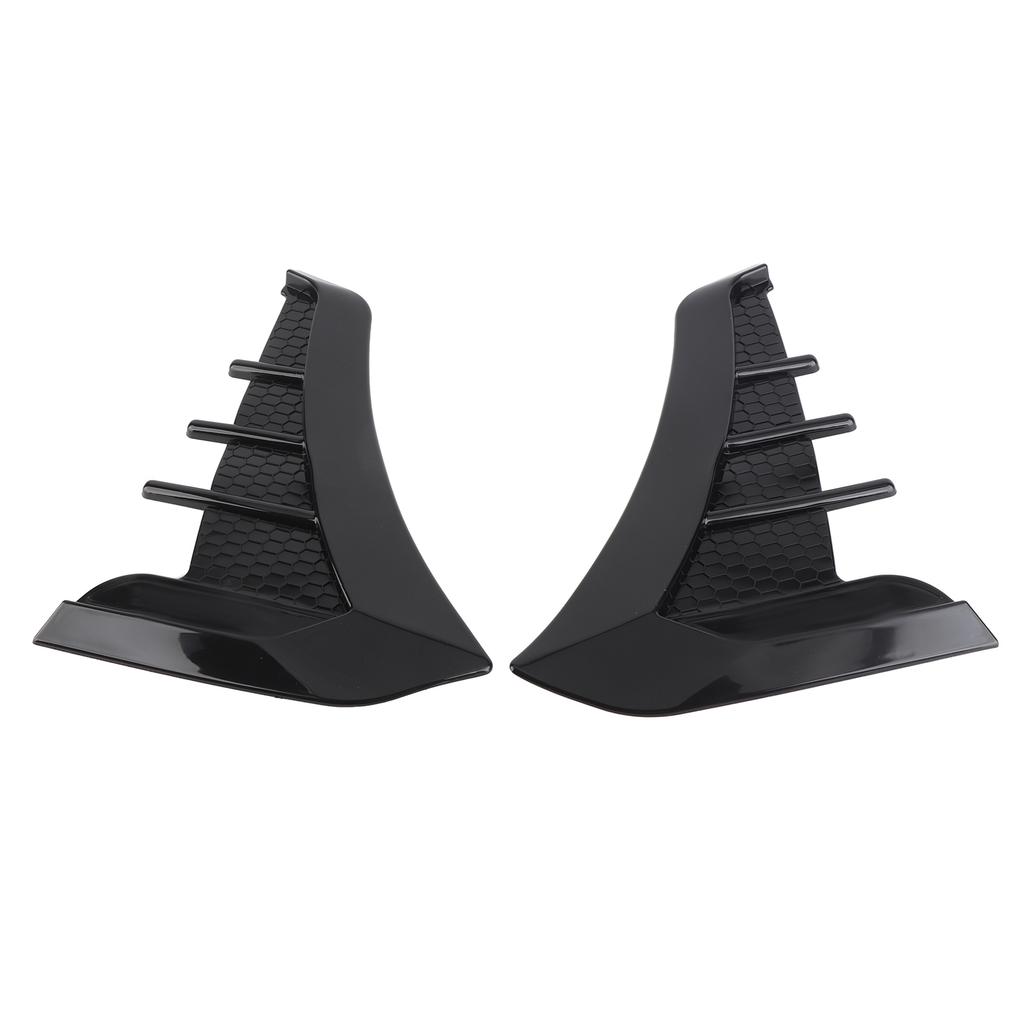 2pcs Gloss Black Side Vent Trim Decoration Sticker Rubber Shark Gills Universal for Cars