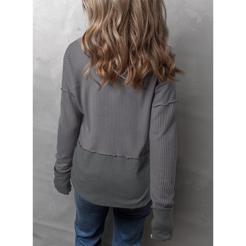 GMXIA Осенне-зимняя женская повседневная рубашка однотонная с длинным рукавом сращивание однотонная свободная толстовка с капюшоном для женщин