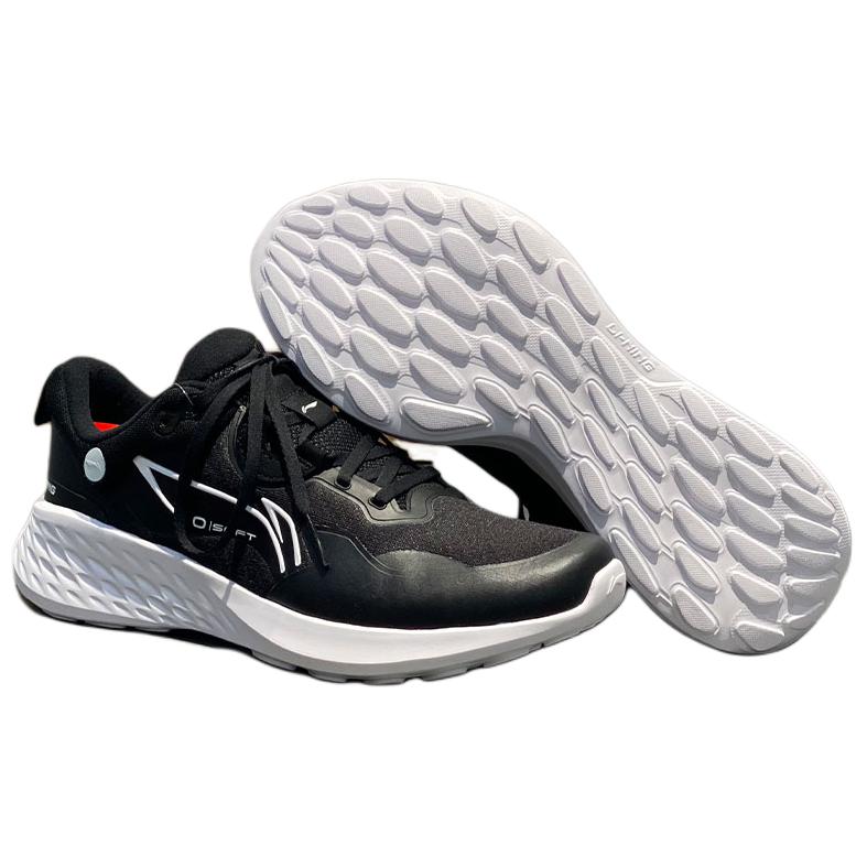 Li Ning Ткань Удобные Универсальные Прочные Дышащие Низкие Повседневные Туфли Мужские Кроссовки Черный Белый AGLU173-3
