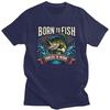 Born To Fish Forced To Work T Shirt Men Pure Cotton Tshirt Leisure Tee Short Sleeves Angler Fishing Tshirt Loose Fit Clothing