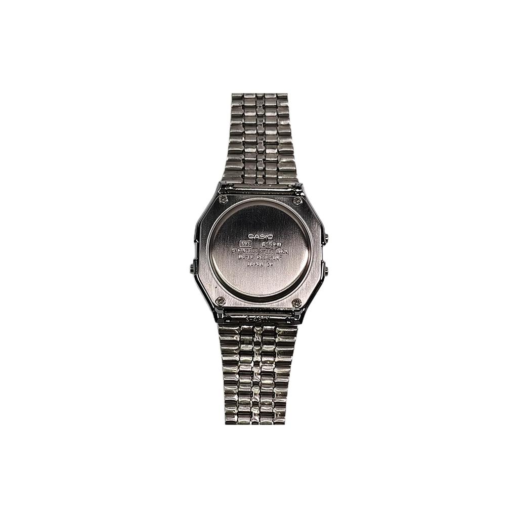 Casio Часы с кварцевым механизмом и стальным ремешком, синий циферблат, унисекс, из коллекции Custom, модель A159WA-N1D(Watch5--)