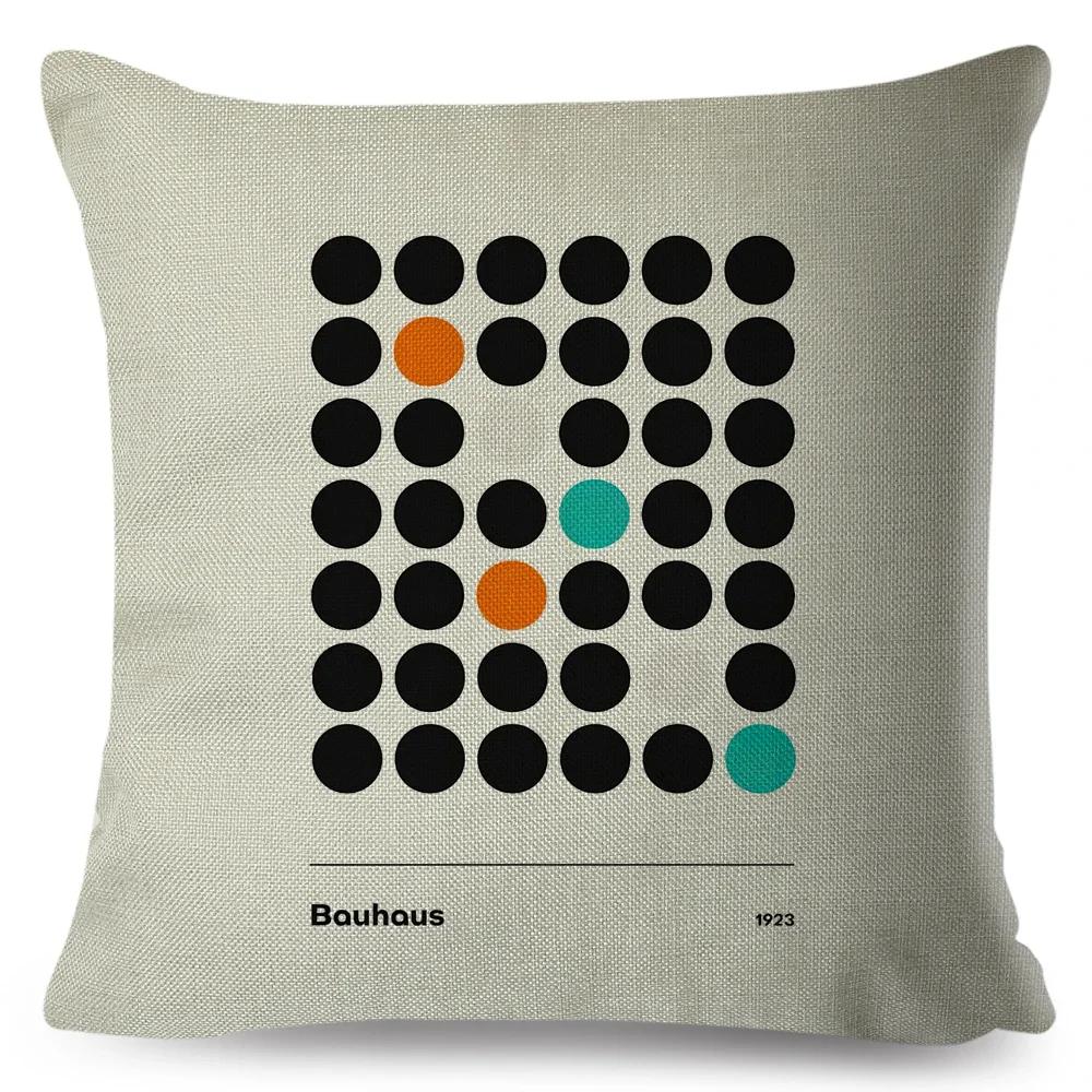 Nordic Polyester Throw Pillow Case for Sofa Minimalist Color Block Double Print Cushion Cover Decor Bauhaus Modern Pillowcase