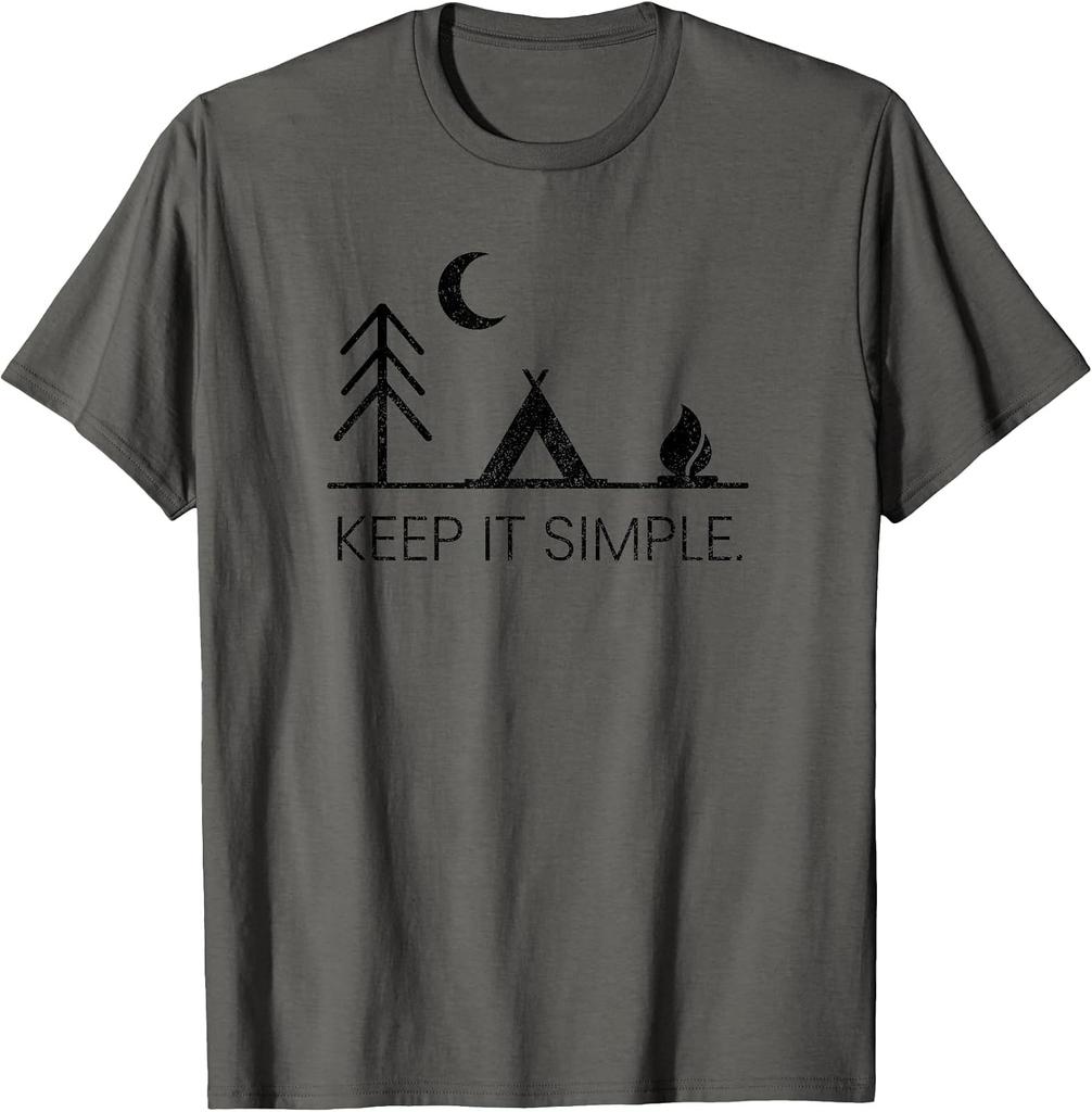 Camping T-Shirt - Minimalist Keep It Simple Outdoor Gift T-Shirt