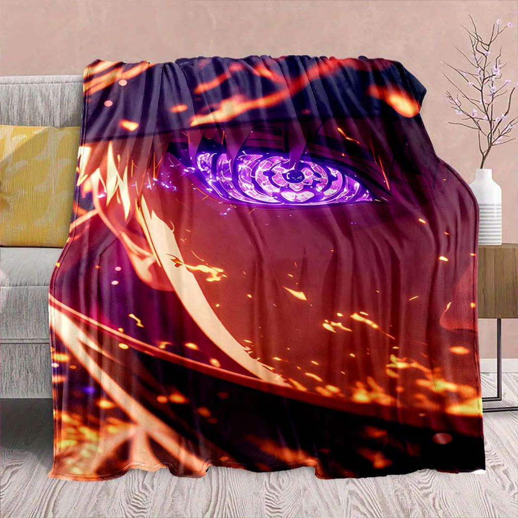 Naruto Anime Flannel Blanket - Soft Warm Perfect for Sofa, Bedding Camping Travel Office Home Decor -QJY