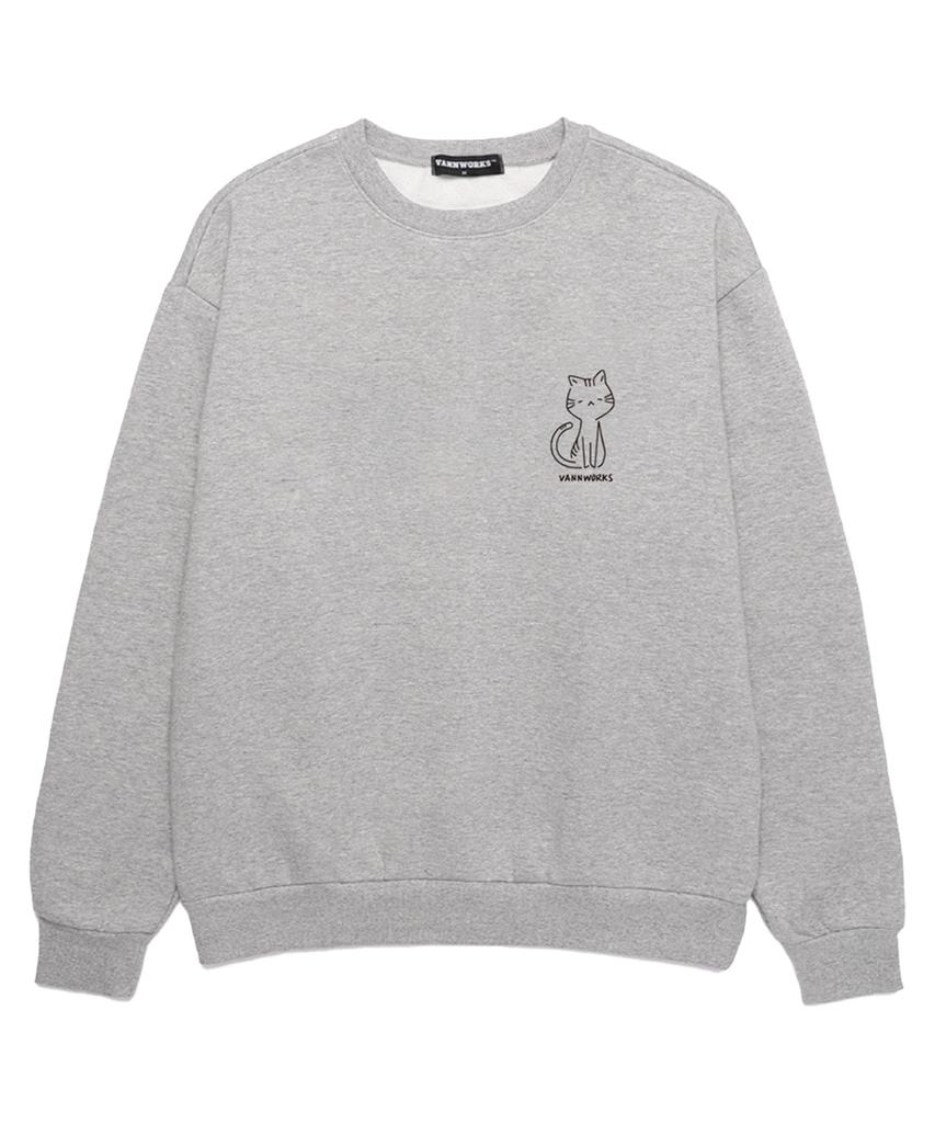 VANNWORKS [2Pack] Cat Oversized Sweatshirt (Vls0002S) (A Type)