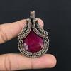 Рубиновый кулон Ювелирные изделия из драгоценных камней, Кулон ручной работы, обернутый медной проволокой 999 пробы, Ювелирные изделия новейшего дизайна