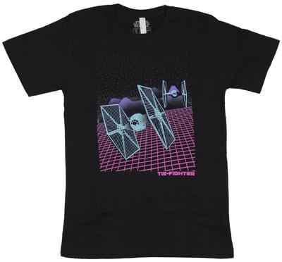 Star Wars Adult New T-Shirt - Double Tie Fighter Vector Style Pic