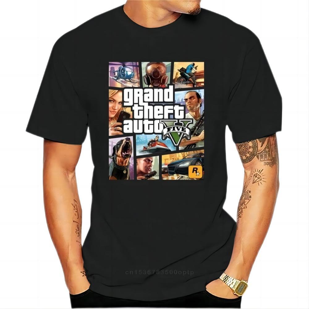 Футболка с коллажем из артов игры GTA V