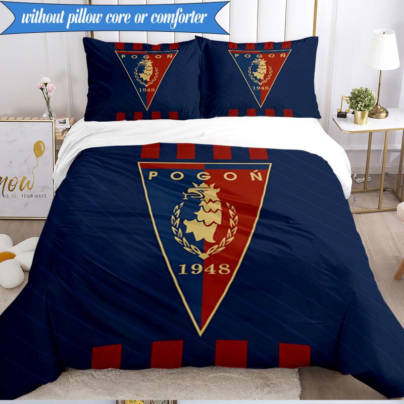 3PCS Pogoń Football Crest Bedding Set 2D Printing (Includes 1 Duvet Cover + 2 Pillowcases Coreless), Bedroom decor,Fan gift