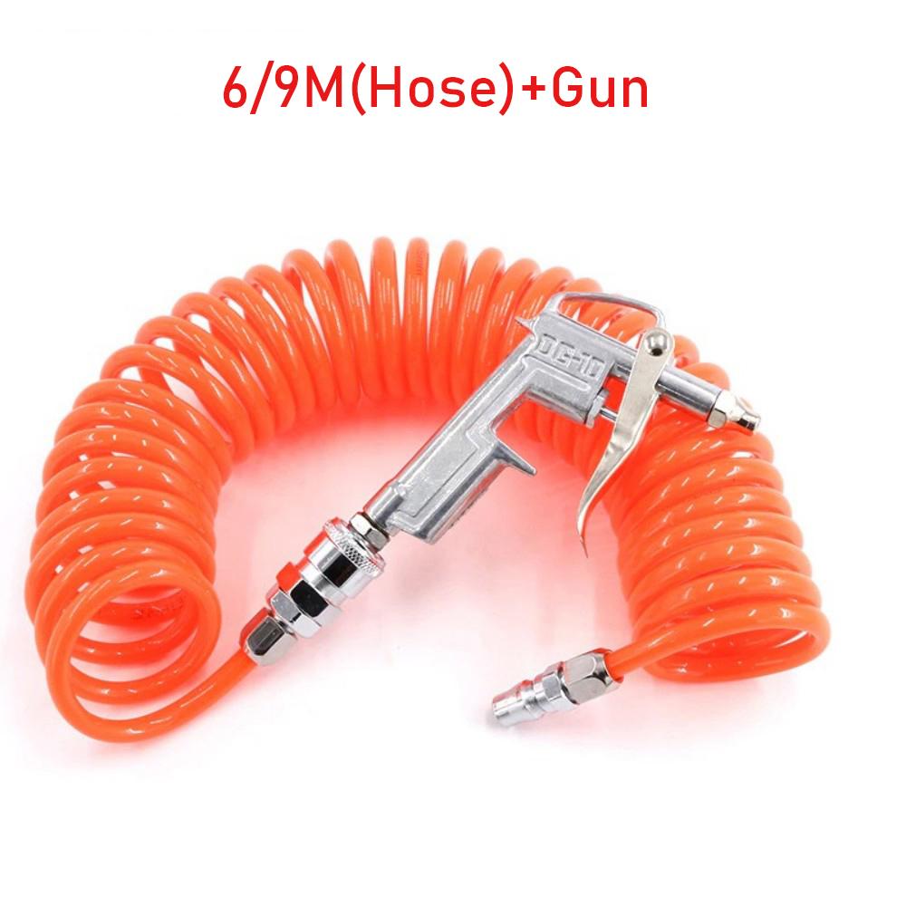 High Pressure Cleaning Gun C/EU Type Tube 8*5mm Retractable Hose Pu Compressor Air Hose Air Dust Collector Blowout Spring Tube