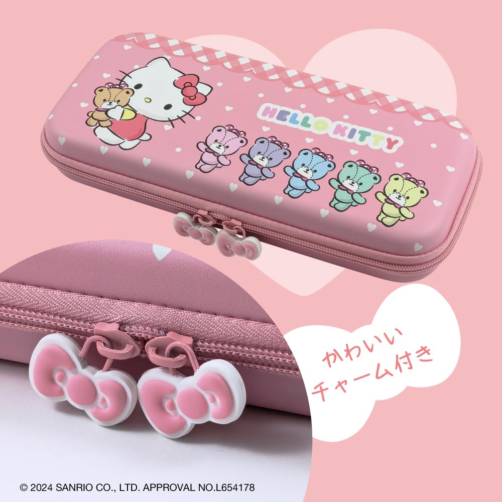 Allone EVA Color Pouch for Sanrio Hello x 4 x Pink Checkered with Inner Compatible with Double Protects from Scratches and Cute Gaming, #Unipo,