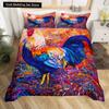 Farm Animals King Queen Duvet Cover Rooster Sheep Pig Cow Bedding Set Farmhouse Country Comforter Cover Polyester Quilt Cover