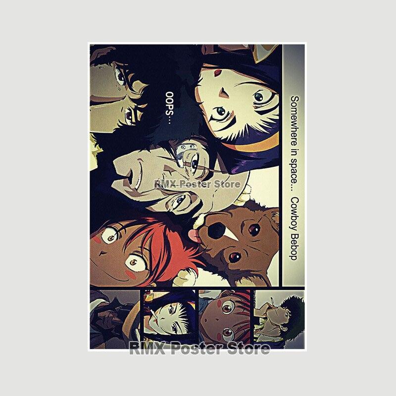 Ковбой Бибоп плакаты белая бумага аниме фигурки принты живопись фотографии гостиная бар украшения домашний декор манга наклейки на стену