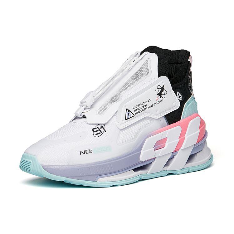 Anta Кроссовки женские с низким верхом и нескользящей подошвой и износостойкой технологией AT91 Bounce, белые, черные 122148851-3