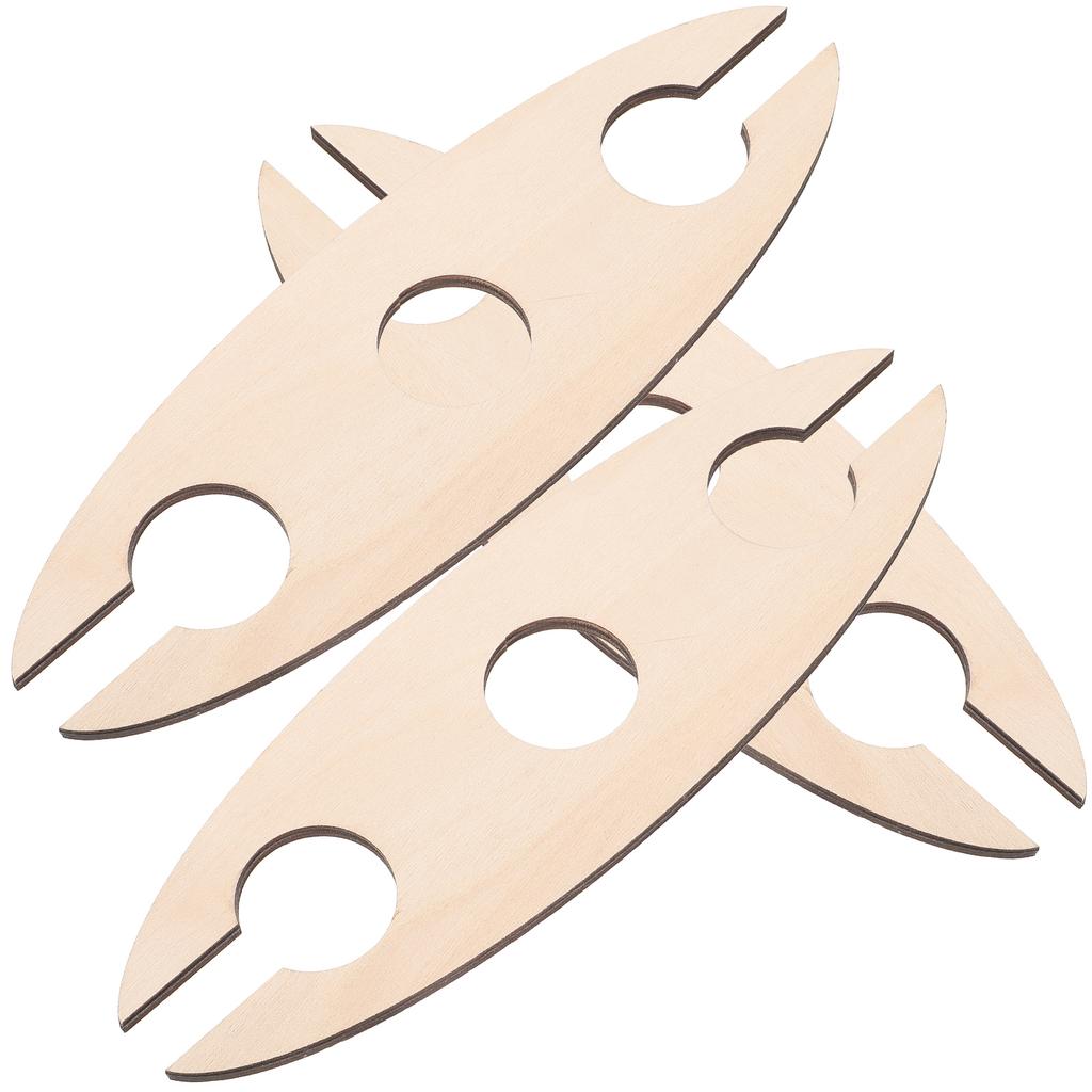 3 Pcs Rack for Two Goblets Red Stand Bottle Party Lover Gift Bottles Holder Wooden Storage