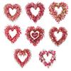 Holiday Wreath Heart Shape Indoor Outdoor Decorative Wreath with Festive Flowers Greenery Home Party Office