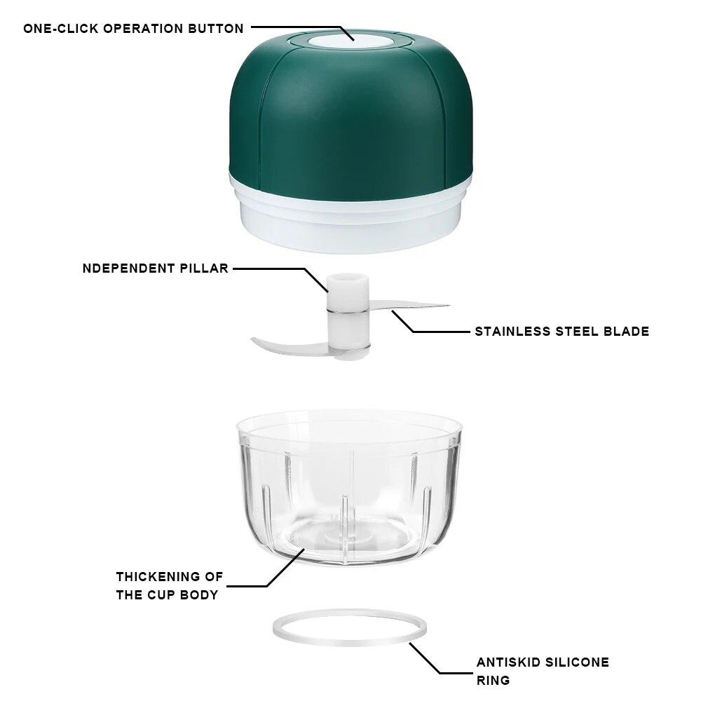 100/250 мл USB-зарядка, машина для измельчения имбиря, мини-электрический измельчитель для чеснока, кухонные инструменты, дробилка для овощей чили