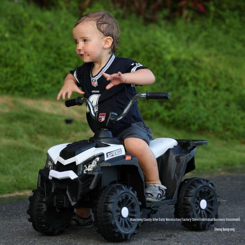 Cross-Border Kids' Electric Beach Car: Four-Wheel Ride-On Toy with Rechargeable Battery