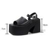 10cm Platform Thick High Heels Women Sandals Shoes Punk Chunky Summer Gladiator Sandales Wedges Sexy Nightclub Sandalias Mujer