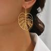 Модные полые серьги в форме листа для женщин