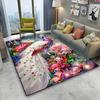 Золотой Бриллиантовый Бархат Плюшевый Ковер Роскошный Павлиний Цветочный Дизайн Нескользящая Основа Машинная Стирка Спальня Общежитие Гостиная