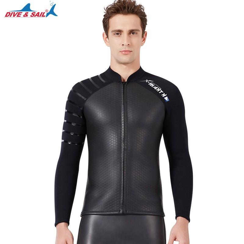 Smooth Leather Diving Suit Men's 3mm Split Jacket Women's Surfing Snorkeling Warm Swimsuit