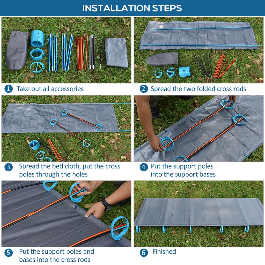 TOMSHOO Уличная переносная кемпинговая кровать из алюминиевого сплава, сверхлегкая палатка-кровать для походов