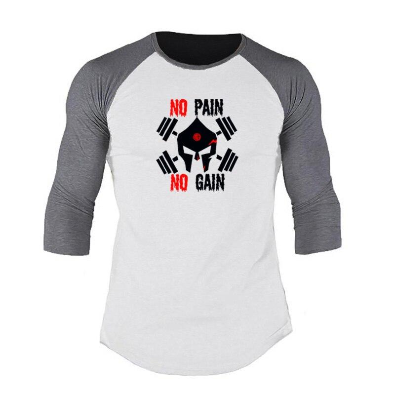 Muscleguys Новая мужская летняя универсальная хлопковая футболка с короткими рукавами и круглым вырезом, рукавом три четверти