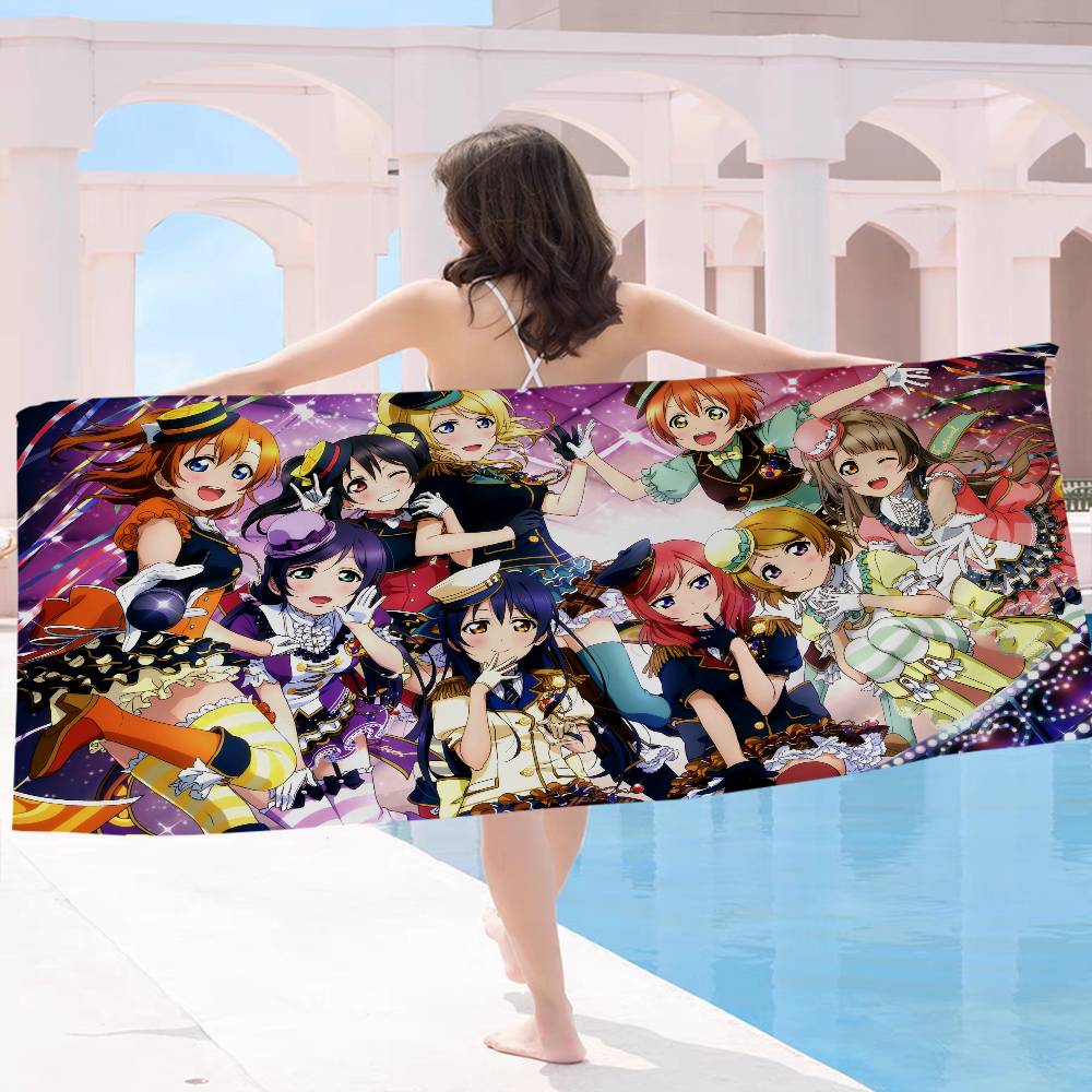 Anime Link! Like! Love Live! Microfiber Beach Towel Absorbent Quick dry Soft Yoga Swimming Resort Mountain Climbing Towel