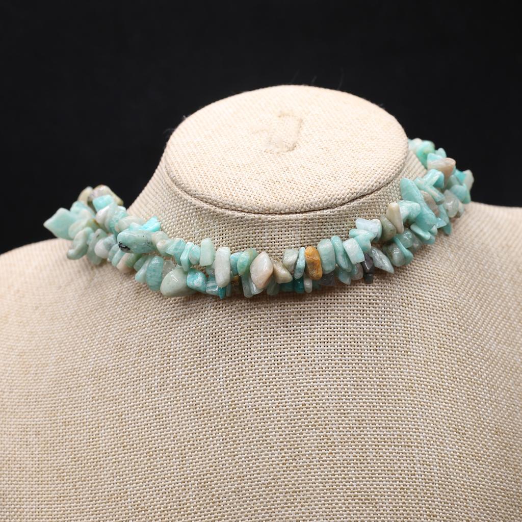 Бусины из натурального камня амазонит/зебра, гравийные бусины для изготовления ювелирных изделий, ожерелье, серьги, браслет, аксессуар, длина 80 см