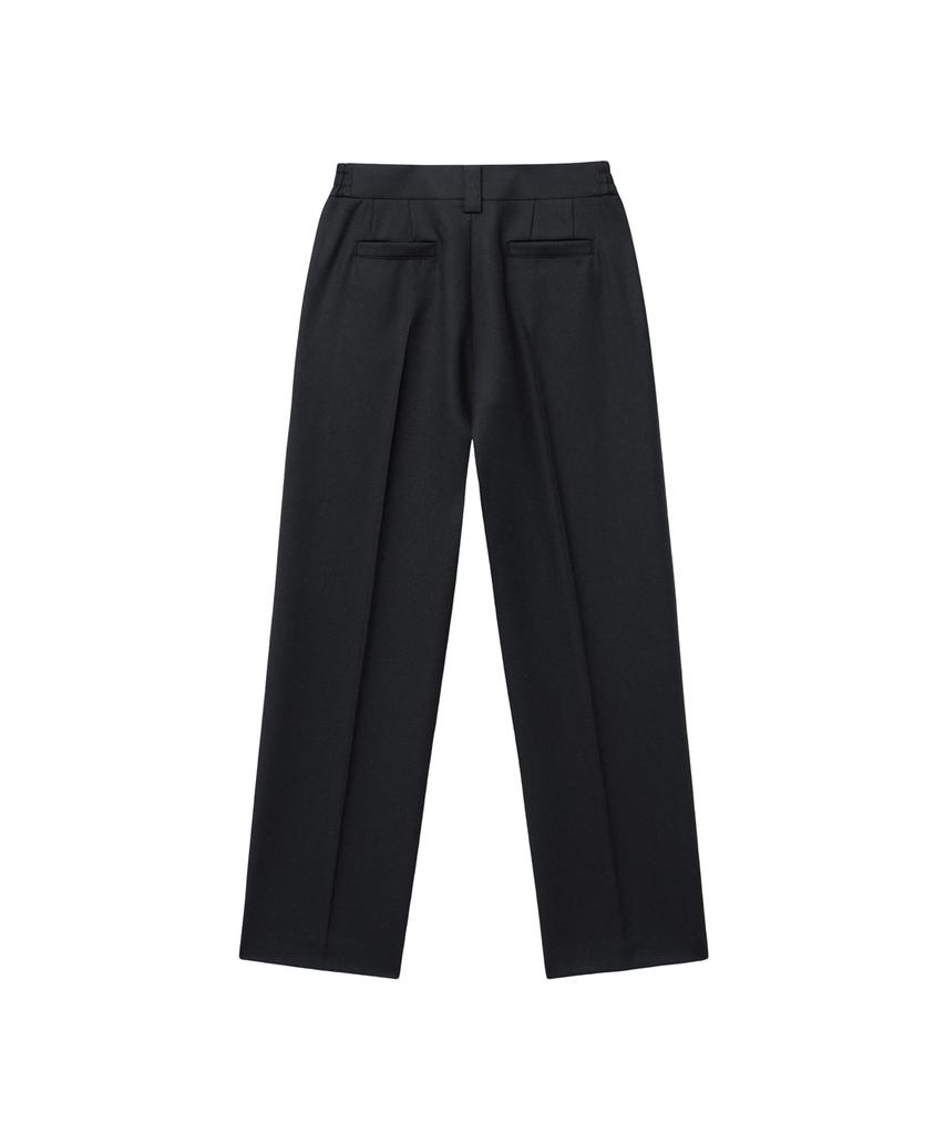 IOLO Twill Relaxed One-Pleat Pants_Black