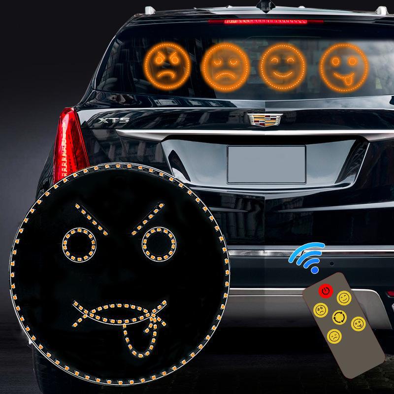 Светодиодный фарный фонарь Cross-Border Car Expression: Предупреждение в виде смайла и жеста для задних окон