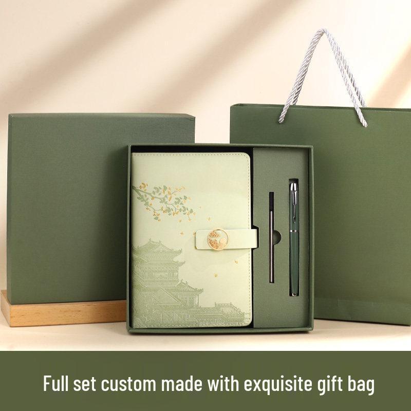 A5 Customized Logo National Tide Notebook Gift Set - Thick Notepad Inspired by Palace Museum Culture