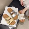 Summer Wear Fashion Muffin Platform Slippers Women's New Metal Buckle Retro Casual Beach Sandals