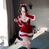 Взрослые Женщины Рождество Санта Клаус Рождественское Красное Платье Новый Год Косплей Костюмы Наряд для Ролевых Игр