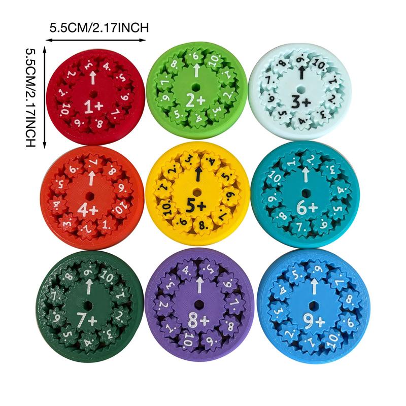Non-Toxic New Hot-Selling Math Fidget Spinners 9-Piece Educational Spinning Toy Fidget Spinner Set For Learning Arithmetic