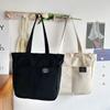 Женская Холщовая Сумка Сплошной Цвет Дизайнерская Женская Повседневная Сумка Сумка Большой Вместимости Хлопковая Многоразовая Пляжная Сумка Для Покупок